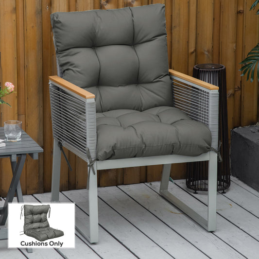 The comfortable patio seat cushion pad on an outdoor chair