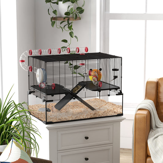 PawHut Gerbil Cage in Black
