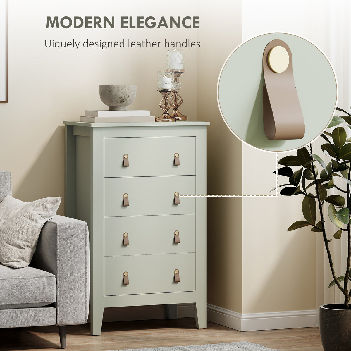 HOMCOM Bedroom Chest of Drawers in Green