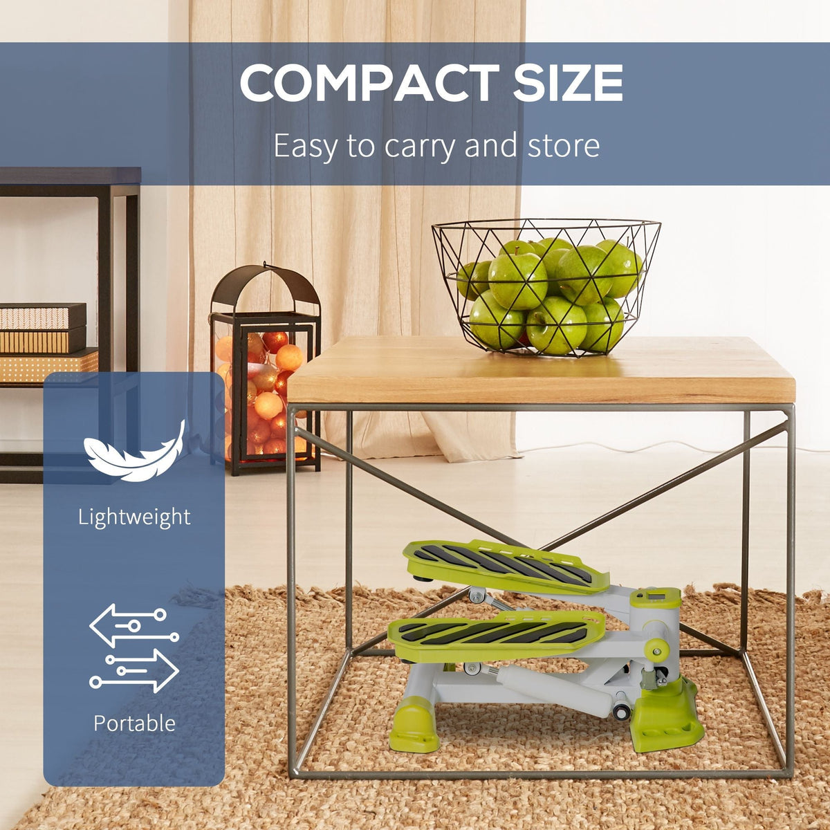 جهاز تمرين ستيبر صغير محمول من HOMCOM، أجهزة ستيبر لتمارين اللياقة البدنية مع شاشة عرض LCD، دواسات قدم مانعة للانزلاق للاستخدام في المنزل وصالة الألعاب الرياضية والمكتب، أصفر