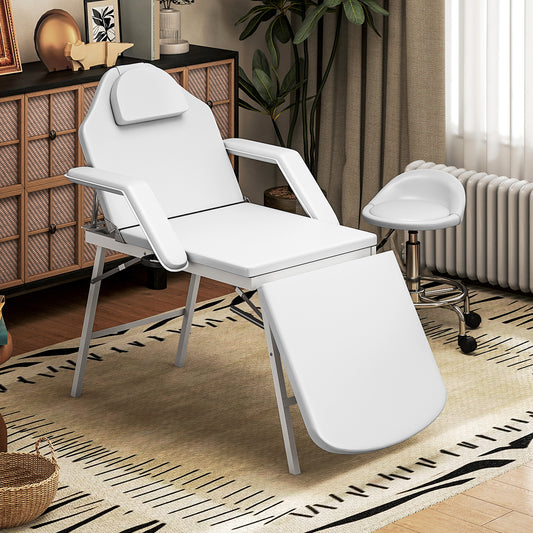 HOMCOM Portable Massage Table in White