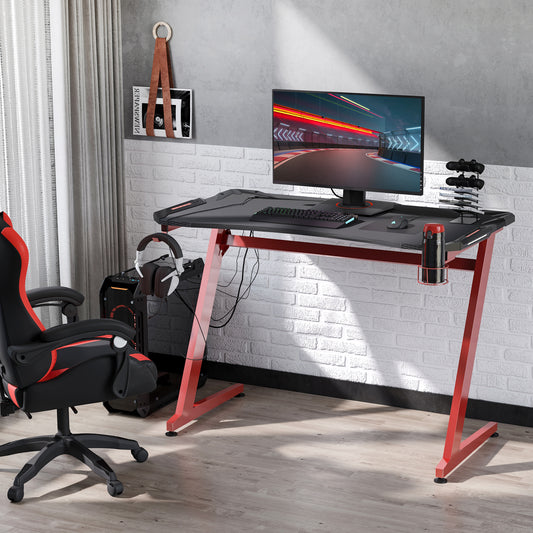 HOMCOM Gaming Desk in Black and Red
