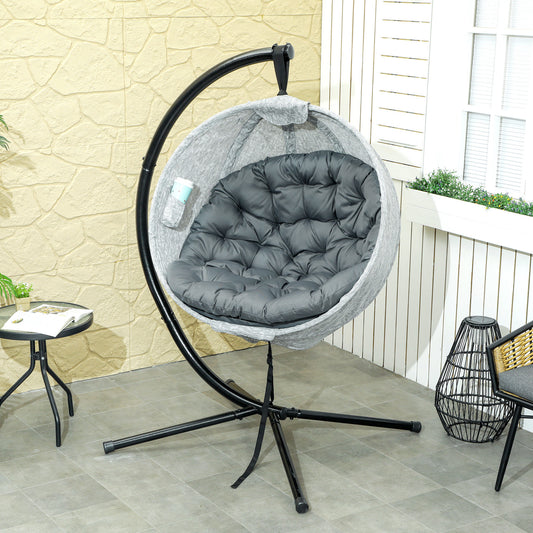 Outsunny Hanging Egg Chair in Grey