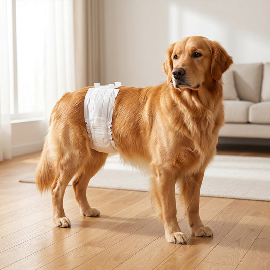 PawHut Dog Diapers Super Absorbent Leak-Proof Dog Nappies for Male Dogs Size L 62-80 cm Waist