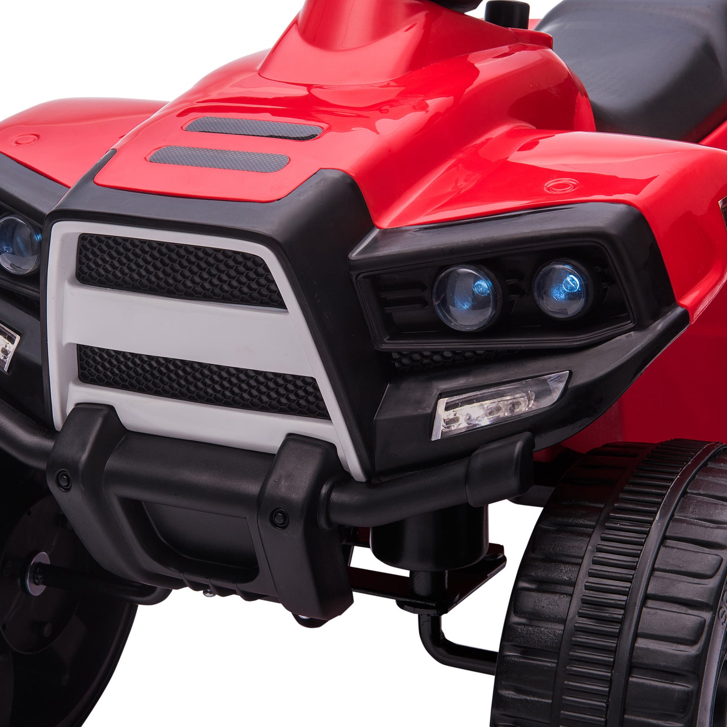 HOMCOM 6V Kids Electric Ride on Car, ATV Toy, Quad Bike with Headlights, Horn, for Toddlers 18-36 Months Red