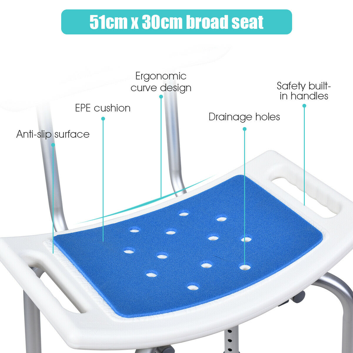 Height Adjustable Shower Chair