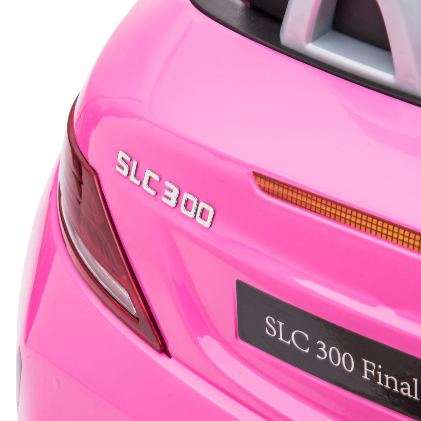 HOMCOM Benz SLC 300 Licensed 12V Kids Electric Ride On, with Music, Remote Control, LED Headlights, Horn, Pink