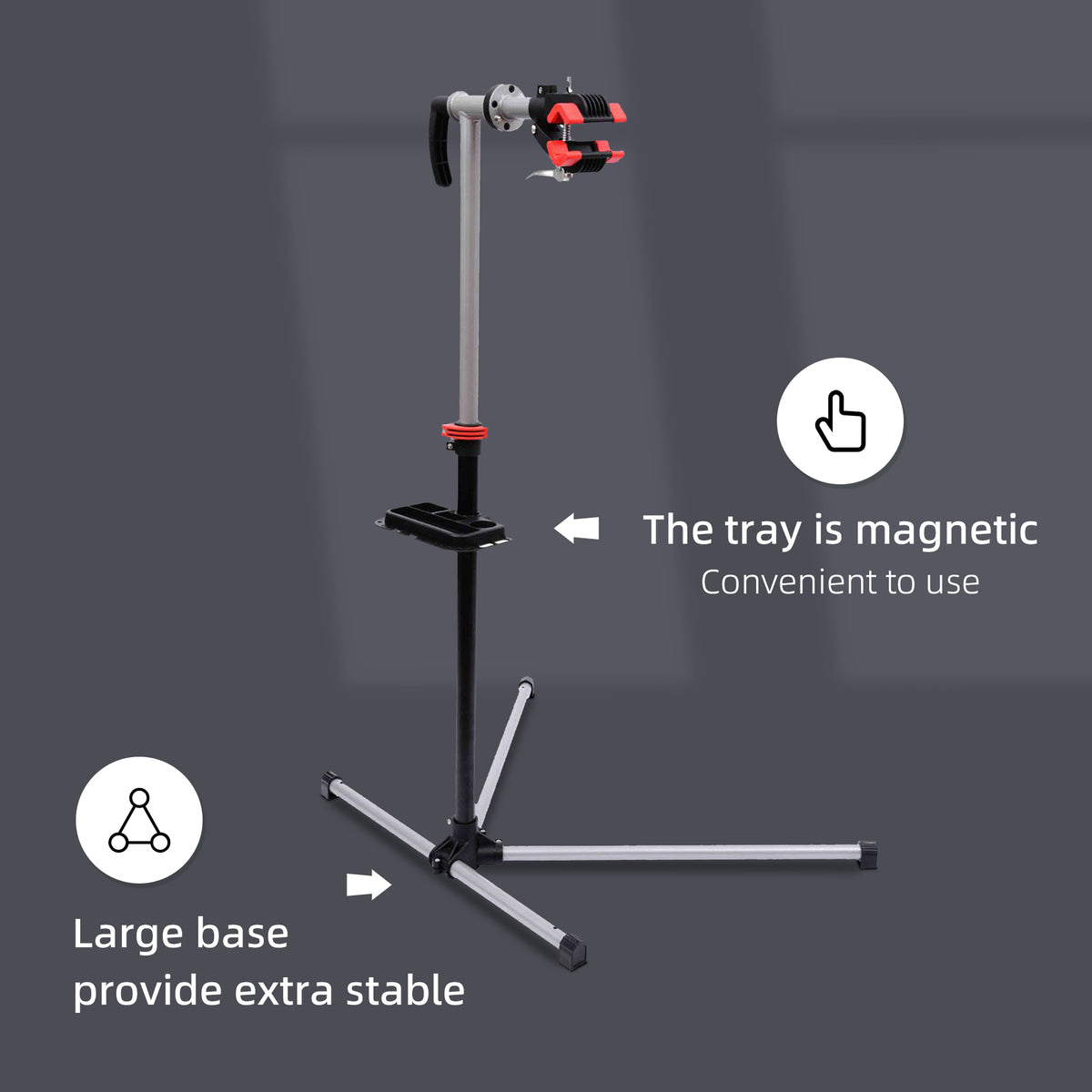 HOMCOM Bike Repair Stand Workstation in Silver