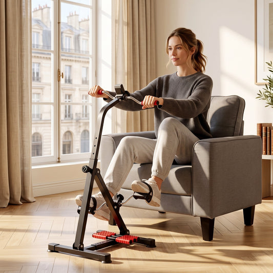 HOMCOM Portable Exercise Bike in Black and Red