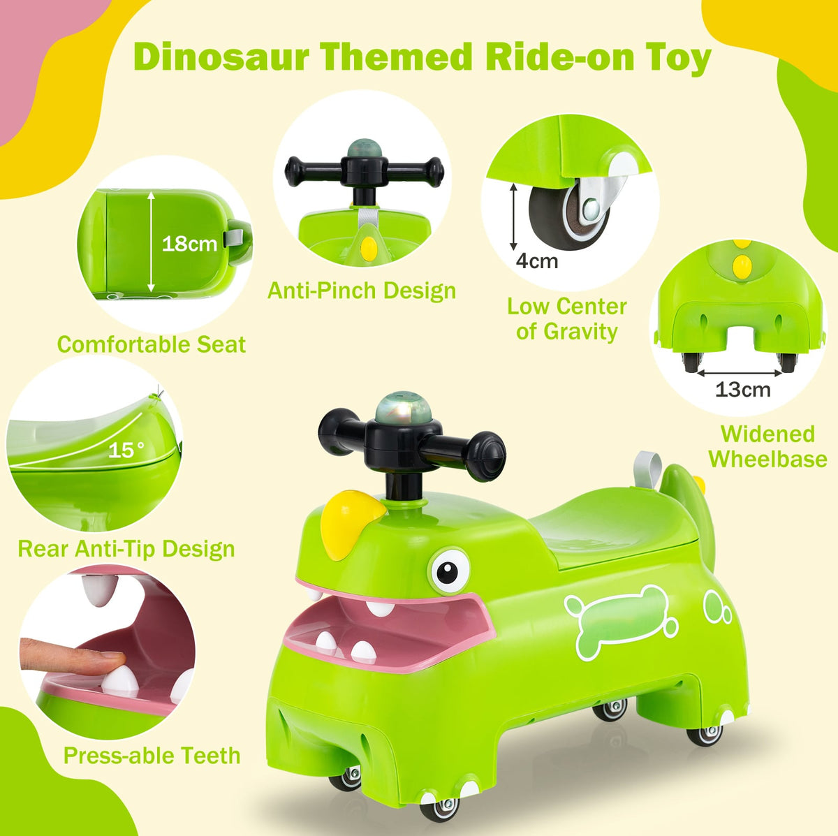 A collection of design features including the seat and wheel details