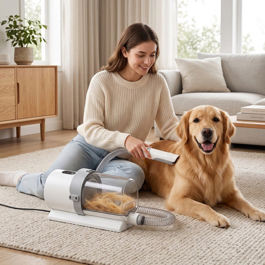 PawHut Dog Grooming Kit with 10Kpa Vacuum, 2.5L Dog Vacuum Groomer & Clipper, 5 in 1 Pet Grooming Kit, Low Noise 65dB