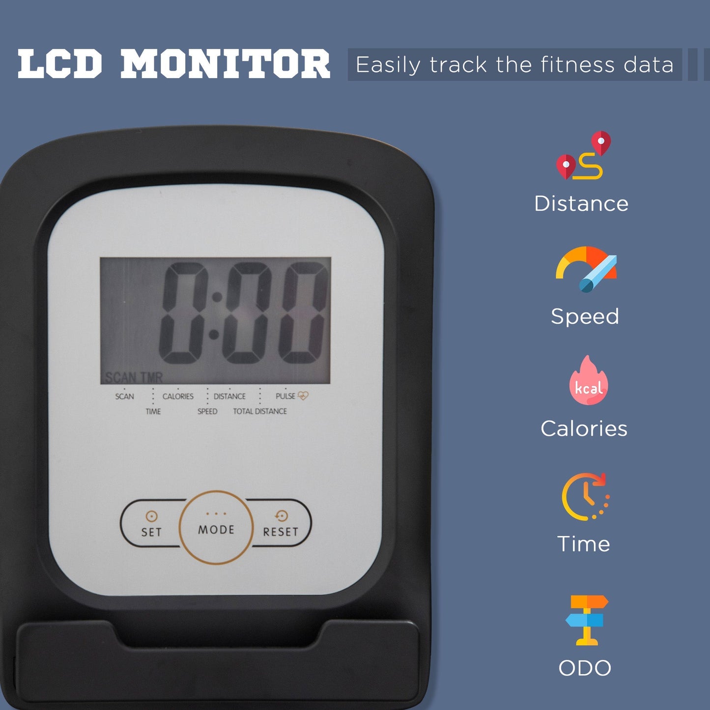 دراجة التمارين من هومكوم مع شاشة LCD، دراجة ثابتة بمقاومة مغناطيسية هادئة من 8 مستويات، مقعد ومسند ظهر قابلان للتعديل، معدات تمارين ركوب الدراجات الداخلية للياقة البدنية في المنزل وصالة الألعاب الرياضية