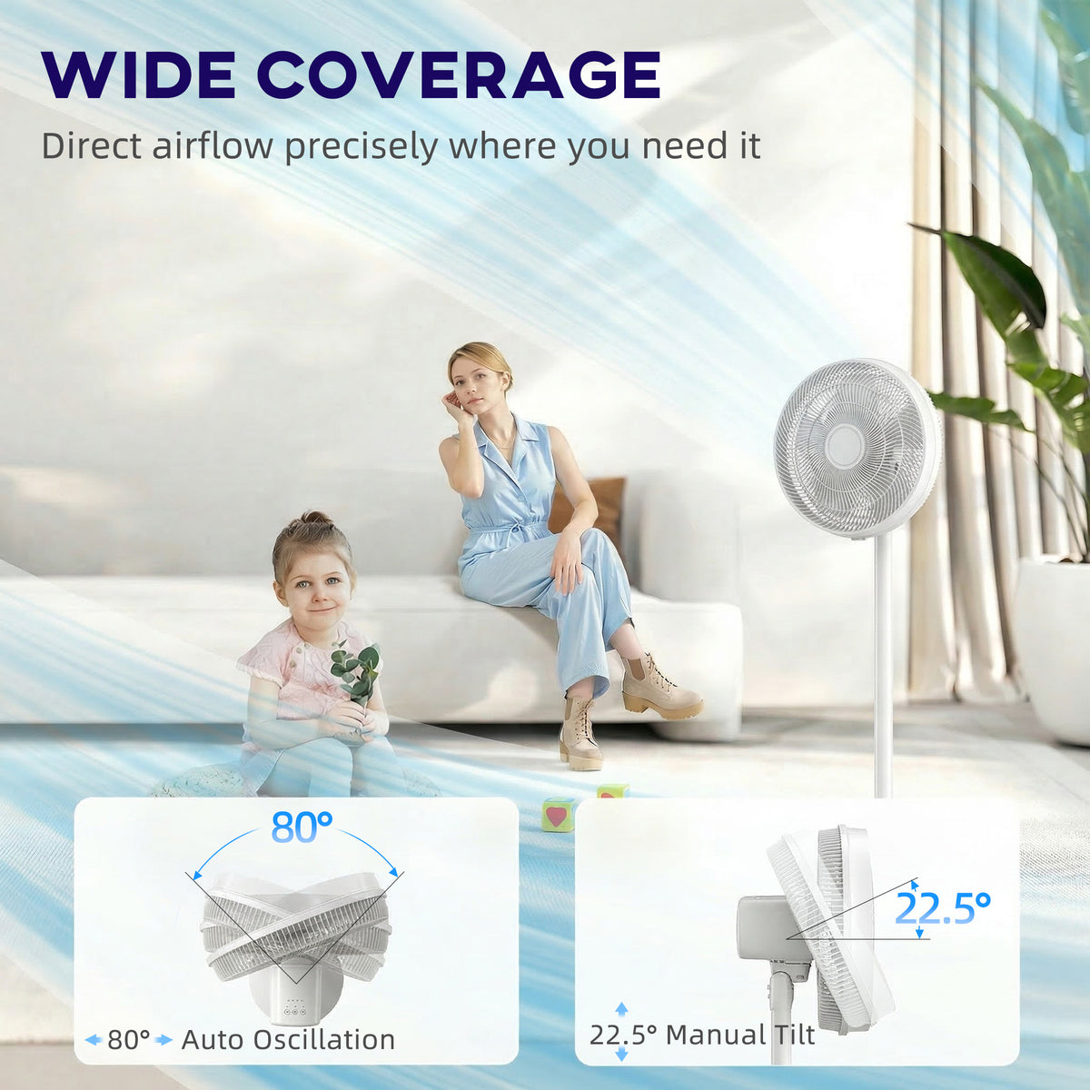 HOMCOM 40 cm Standing Fan in White
