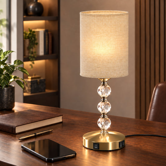 HOMCOM Bedside Lamp in Gold Tone
