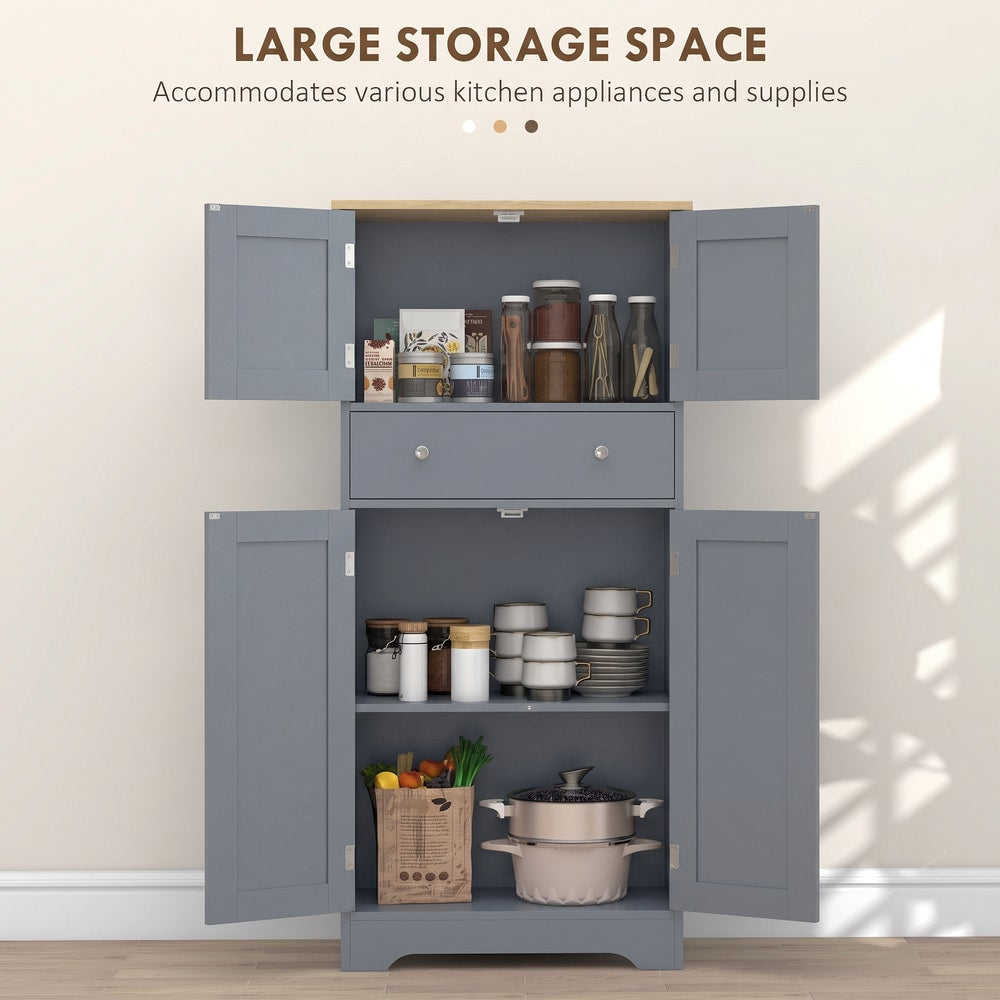 HOMCOM Kitchen Cupboard in Grey Blue
