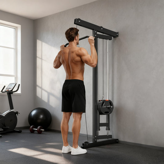 آلة سحب لات (Lat Pull Down) تثبت على الحائط من سبورت ناو (SPORTNOW)، آلة كيبل كروس أوفر (Crossover Cable) ببكرات علوية وسفلية لتمارين الجسم بالكامل في المنزل
