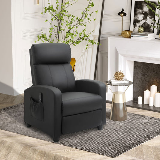 HOMCOM Massage Recliner Armchair with 150° Recline in Black