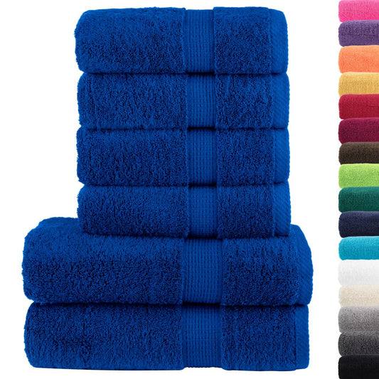 six blue towels and other colours available