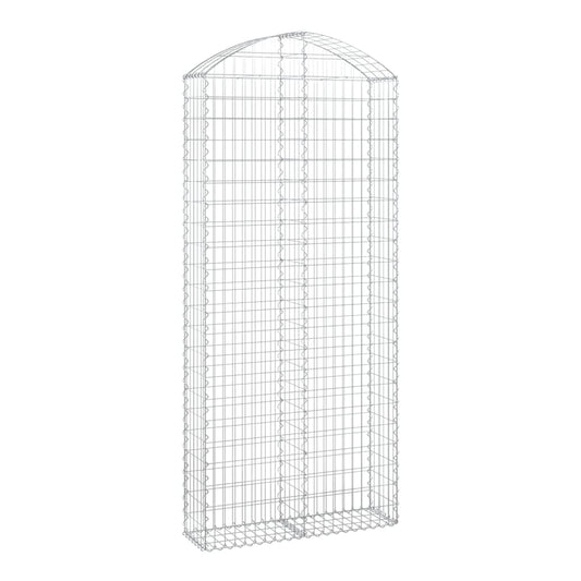 The galvanised iron wire cage of the arched gabion basket