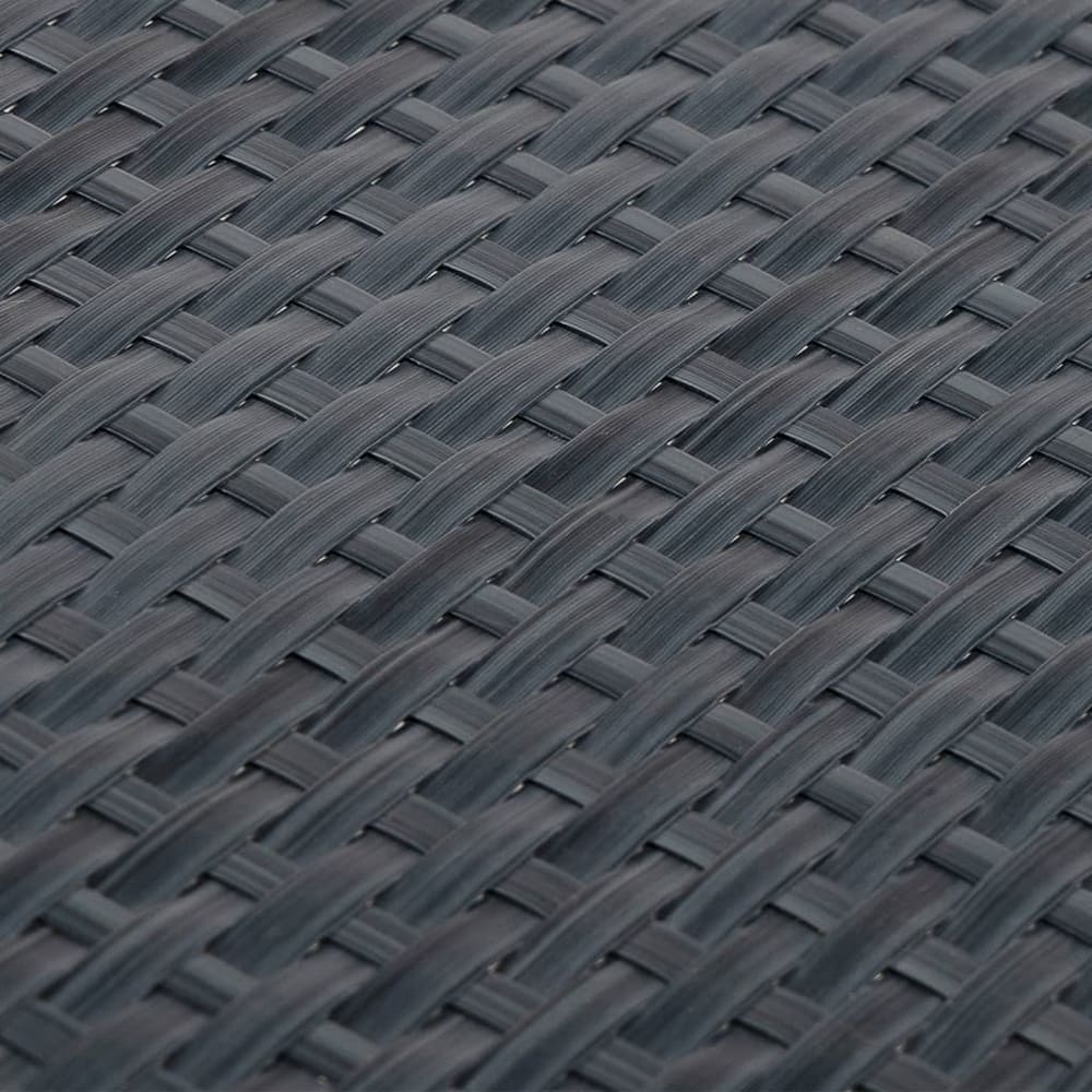 Detailed view of the woven pattern of the anthracite poly rattan fence panel