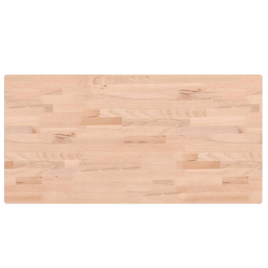 The solid wood beech countertop showing its plank construction