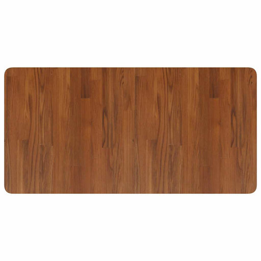 The dark brown bathroom worktop viewed from directly above against a plain white background