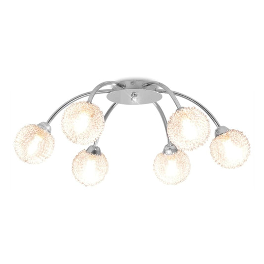 The ceiling light fixture glowing brightly against a plain white background