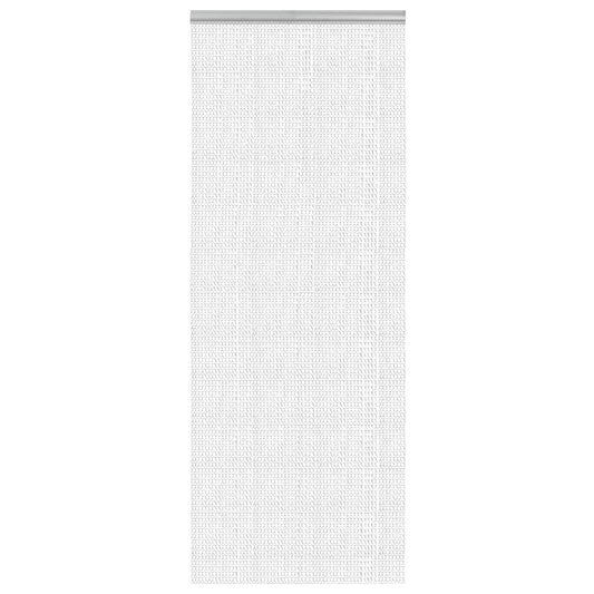 The white chain door fly screen showing its full length and texture