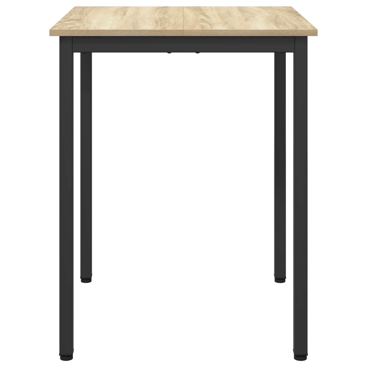 The square dining table from a side angle showing the legs and top