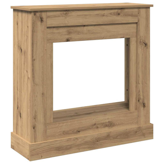 The fireplace surround shown from a high angle against a plain white background