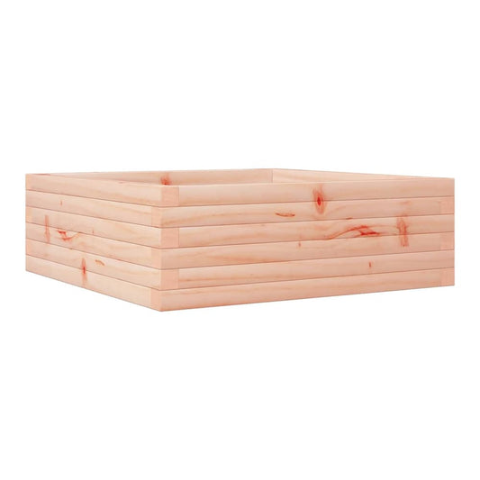the wooden garden planter shown empty against a plain white background