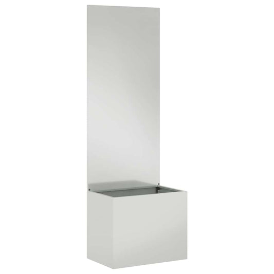 The silver garden privacy screen with planter box, front view