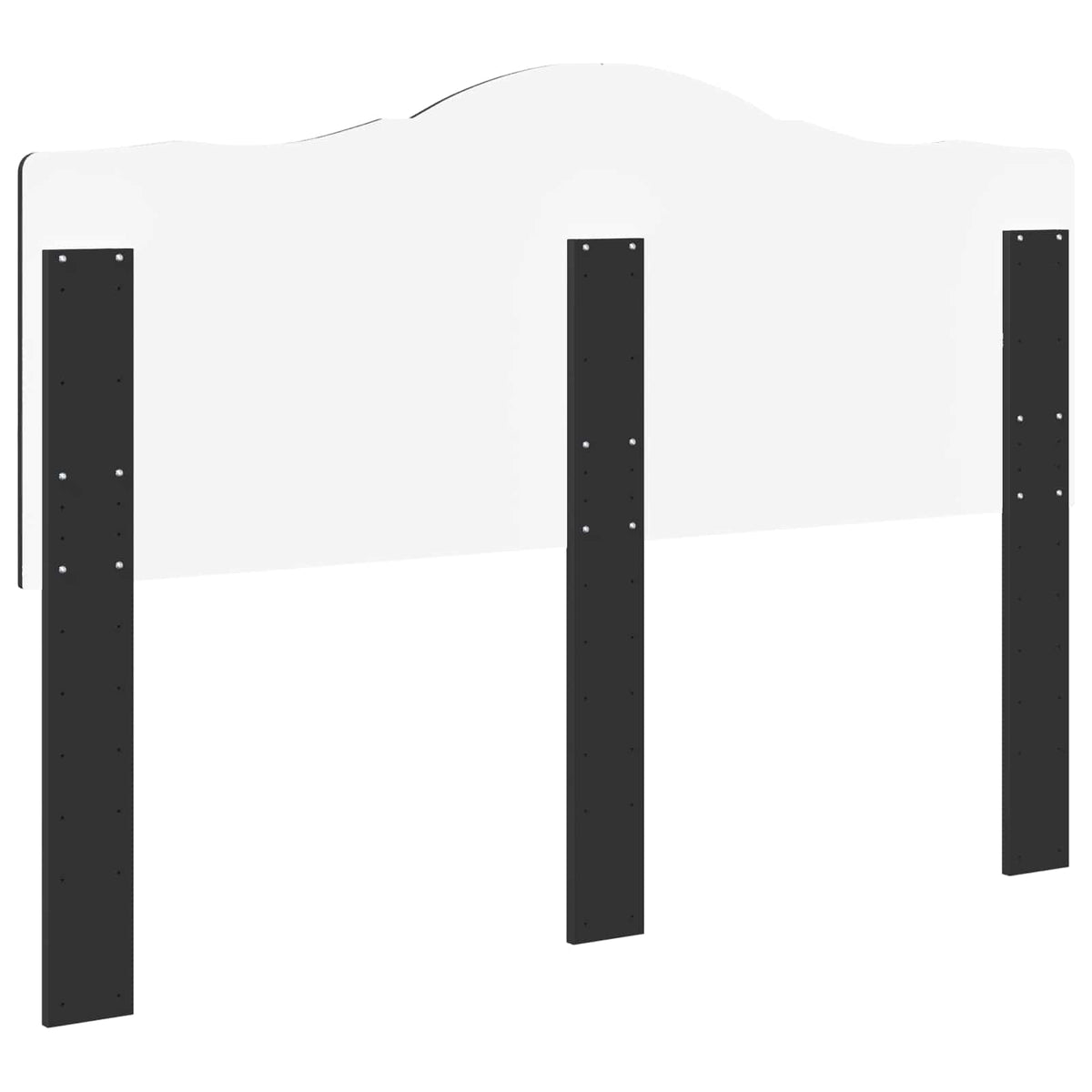 Rear view of the black oak engineered wood headboard showing mounting brackets