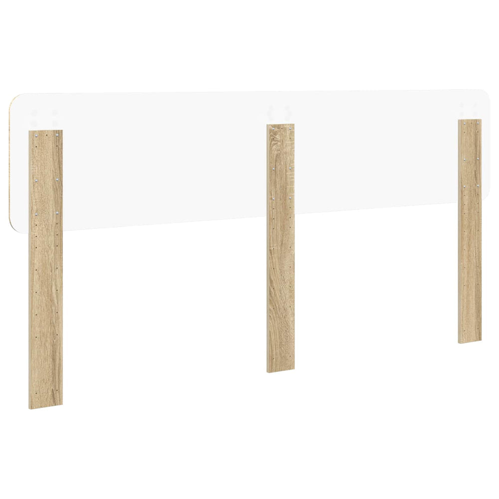 Back of the Sonoma oak engineered wood headboard showing fixings