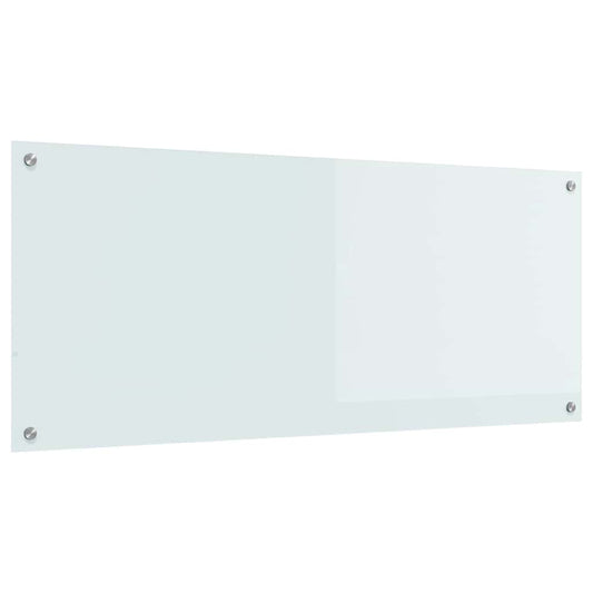 The white tempered glass kitchen backsplash mounted on a wall
