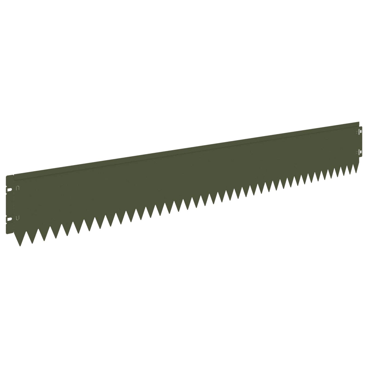 Several pieces of steel lawn edging laid out in a row
