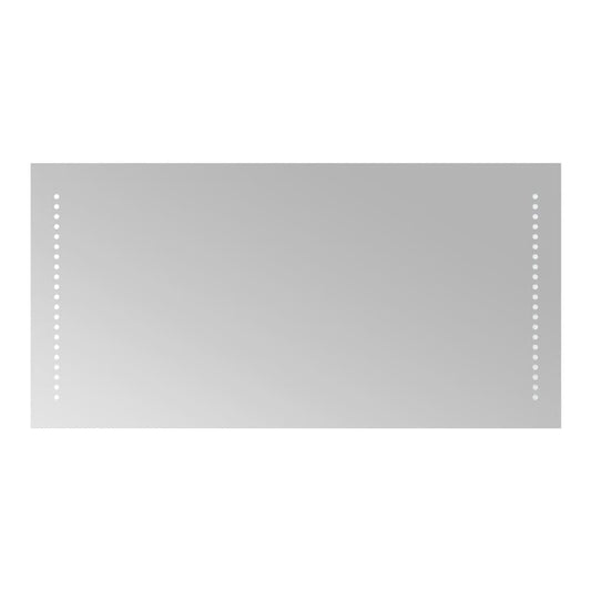 The illuminated bathroom mirror shown against a plain white background