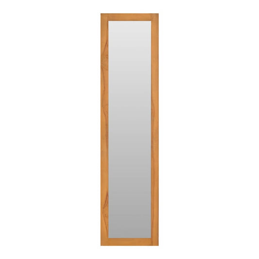 The tall rectangular mirror section of the wall mirror with shelves