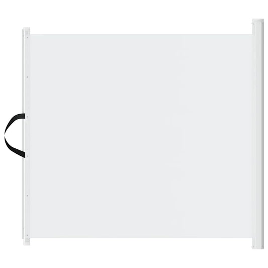 The white safety gate fully extended against a plain white background