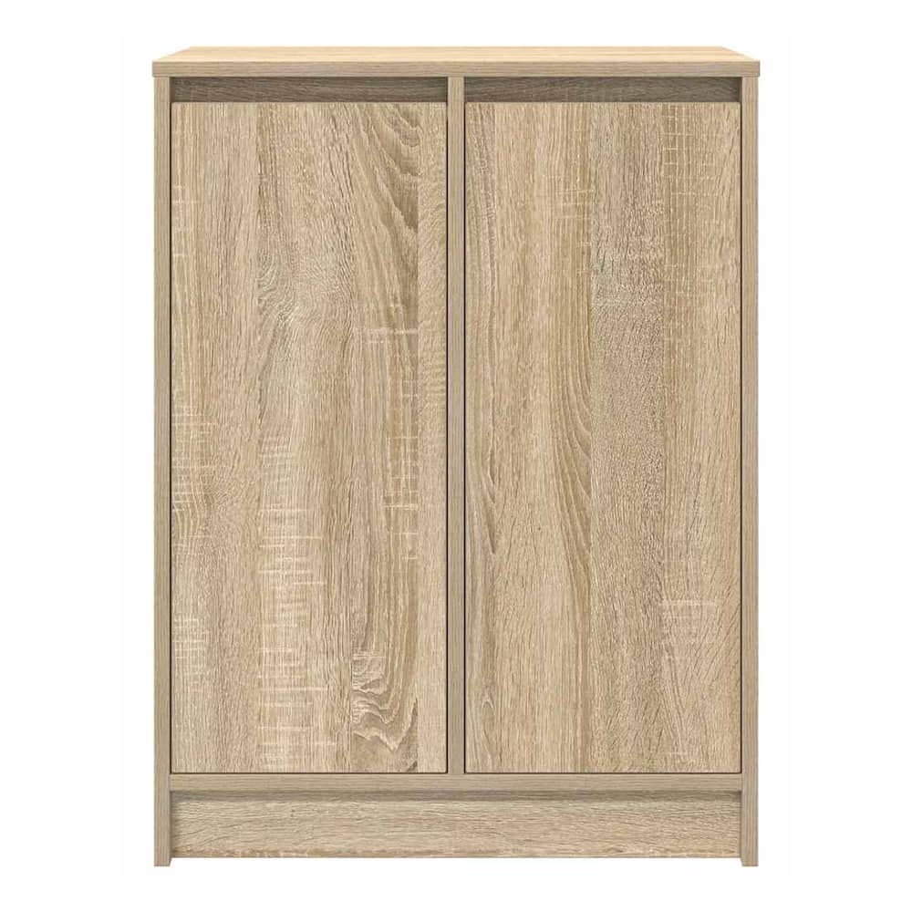 A close-up of the shoe cabinet doors, highlighting the Sonoma Oak finish
