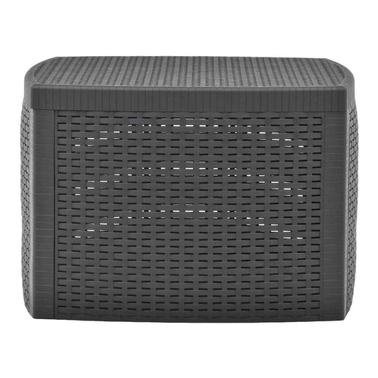 The anthracite outdoor table shown from a slightly elevated front angle
