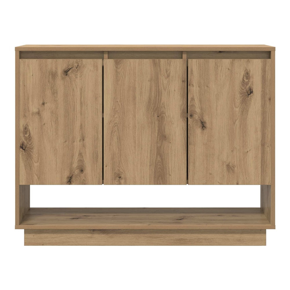 Sideboard with three doors and a shelf, presented against a white background