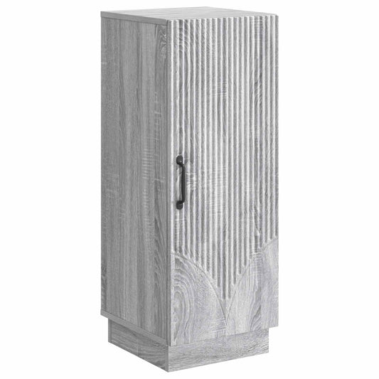Grey Sonoma engineered wood sideboard with a ribbed door detail and black handle