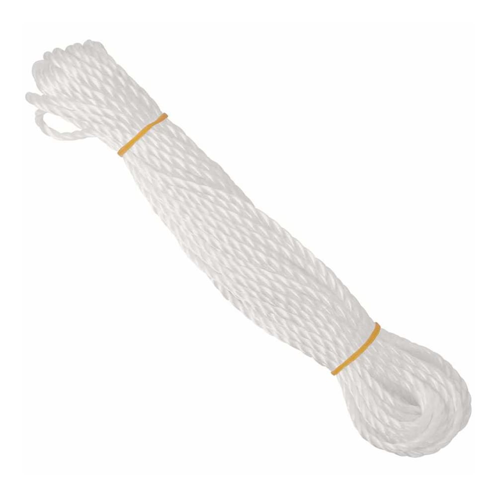 The sunshade sail mounting rope coiled and ready for use