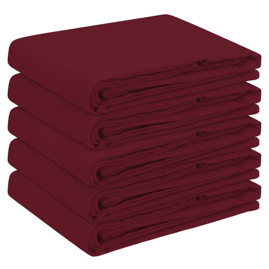 Table Cloth 5 pcs Rectangular Wine Red Polyester