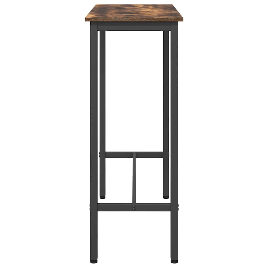 Side view of the tall table, highlighting its height and simple design