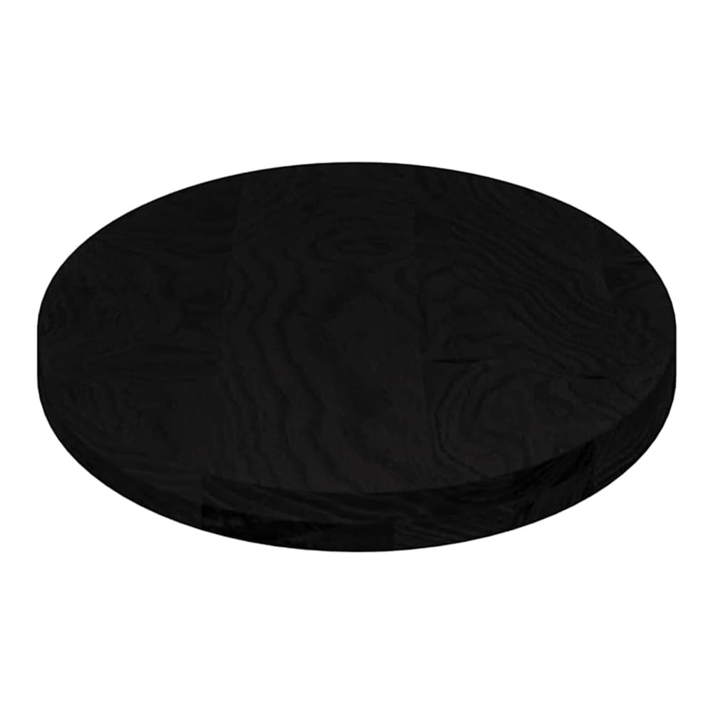 Dark brown oval solid wood oak table top on a white background
