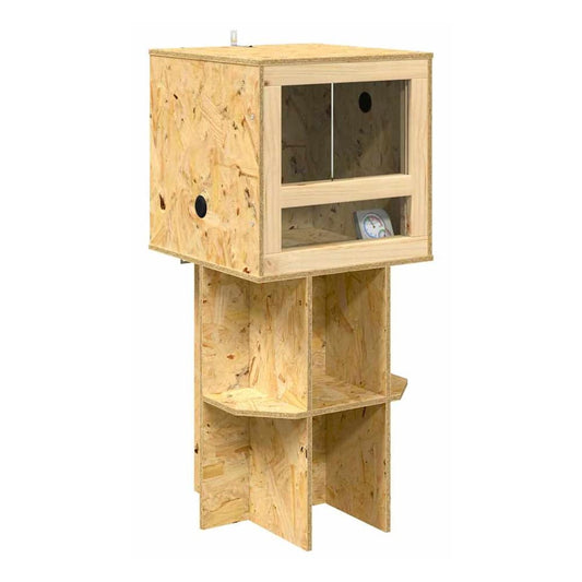 The OSB terrarium on its stand, showing the front and sides