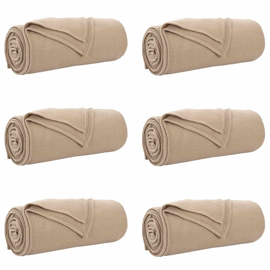 six camel fleece throw blankets rolled up