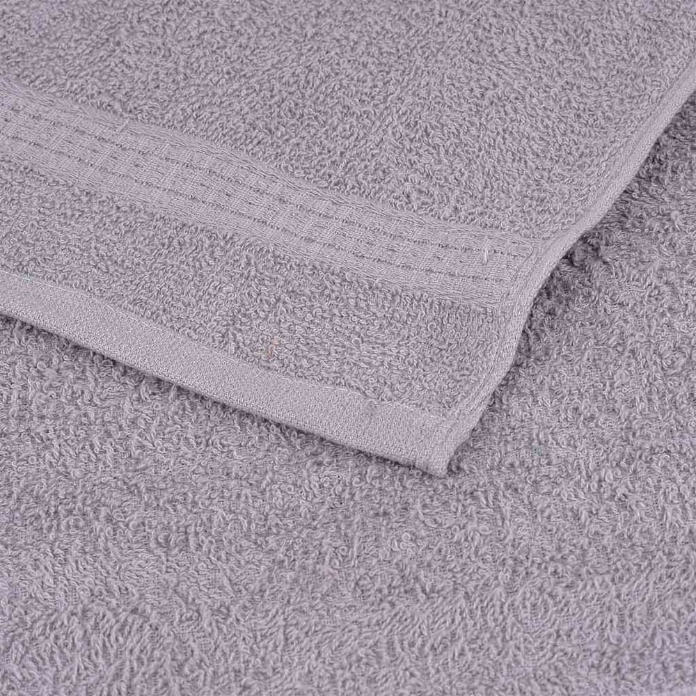 Close up of the hem and texture of a grey towel